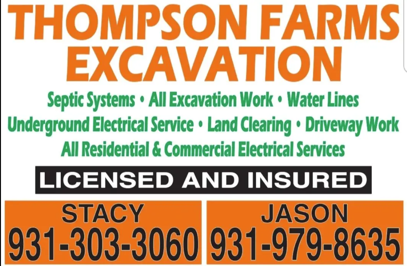 Thompson Farms Excavation, excavators, crawford, tn, tennesee, overton county